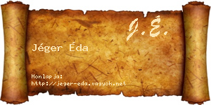 Jéger Éda névjegykártya